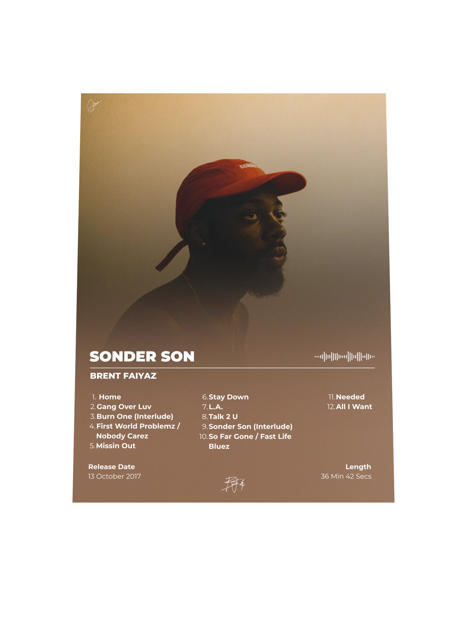Brent Faiyaz Sonder Son Album Poster product image (7)