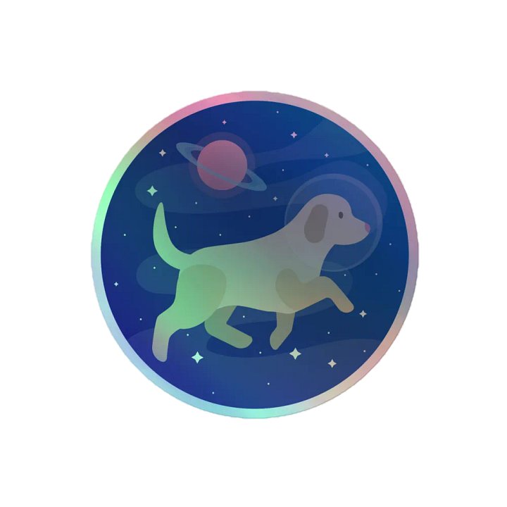 Space Doggo Holographic Sticker product image (1)