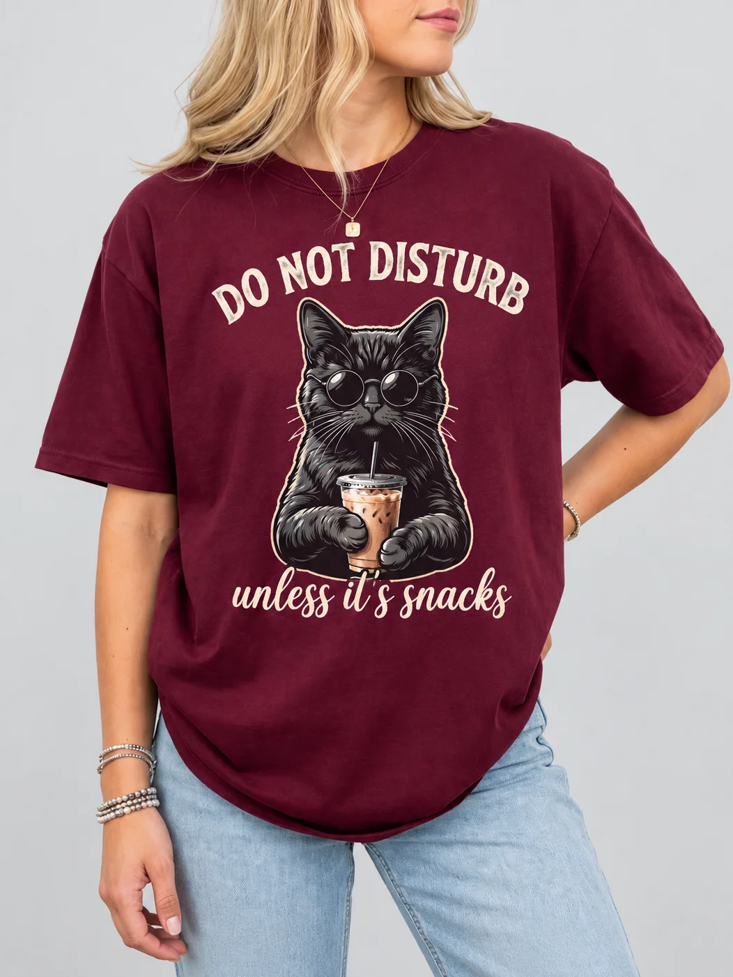 Funny Black Cat Snack Lover T-Shirt product image (6)