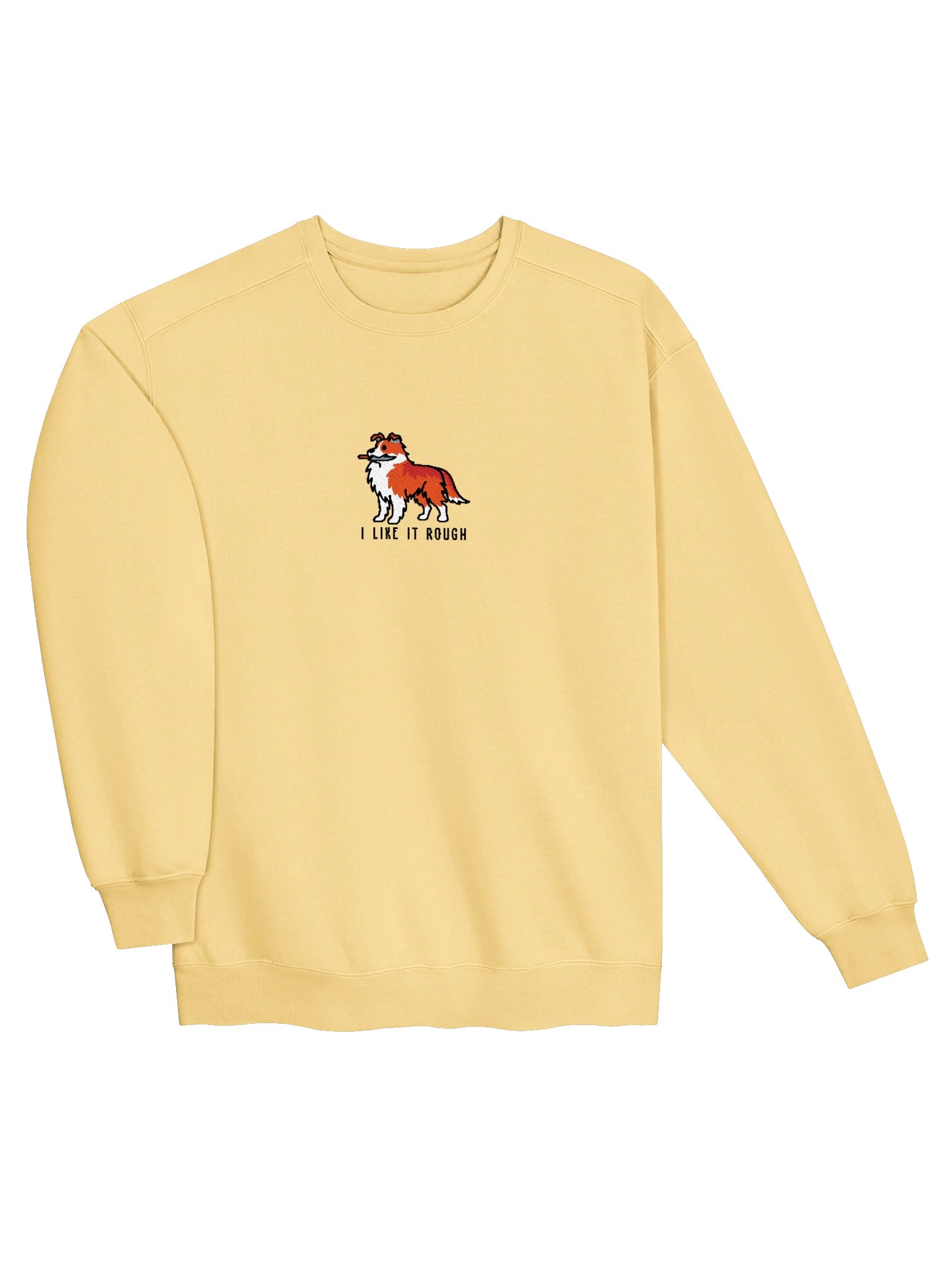 I Like It Rough Funny Chibi-Style Embroidered Premium Sweatshirt for Rough Collie(Red) Owners product image (43)