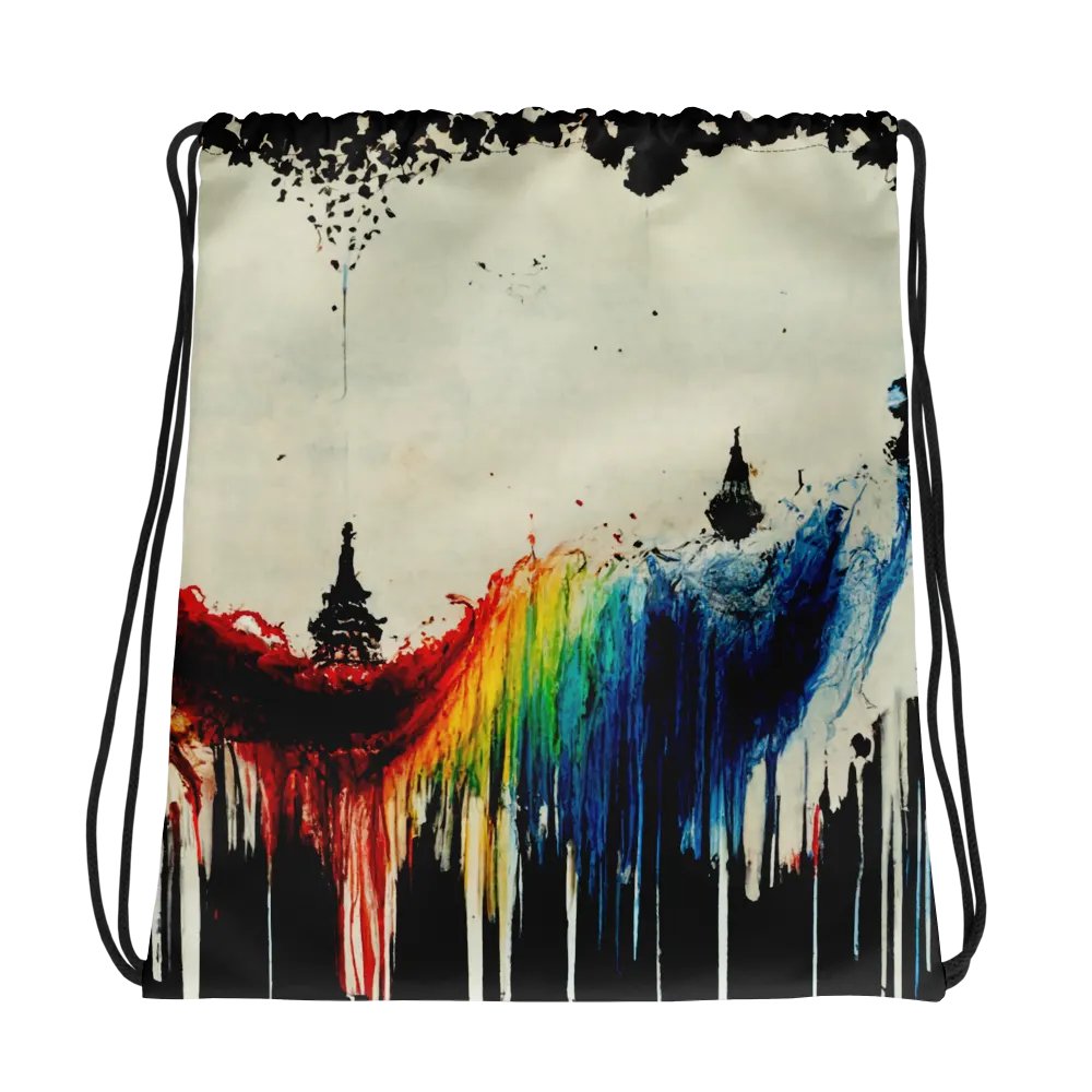 Rainbow Heart All-Over Drawstring Bag product image (1)