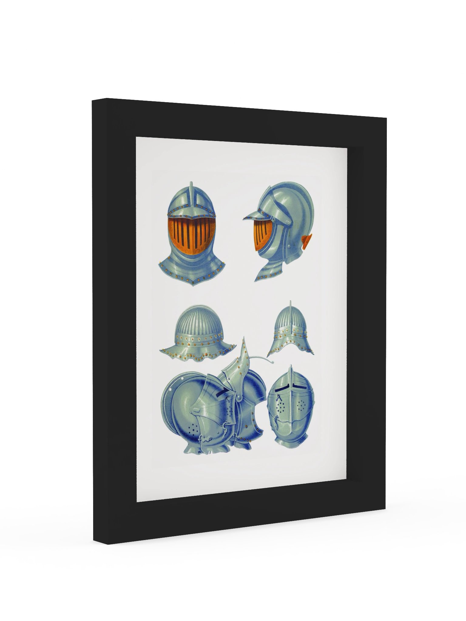 Medieval Knight Helmets Framed Print product image (44)