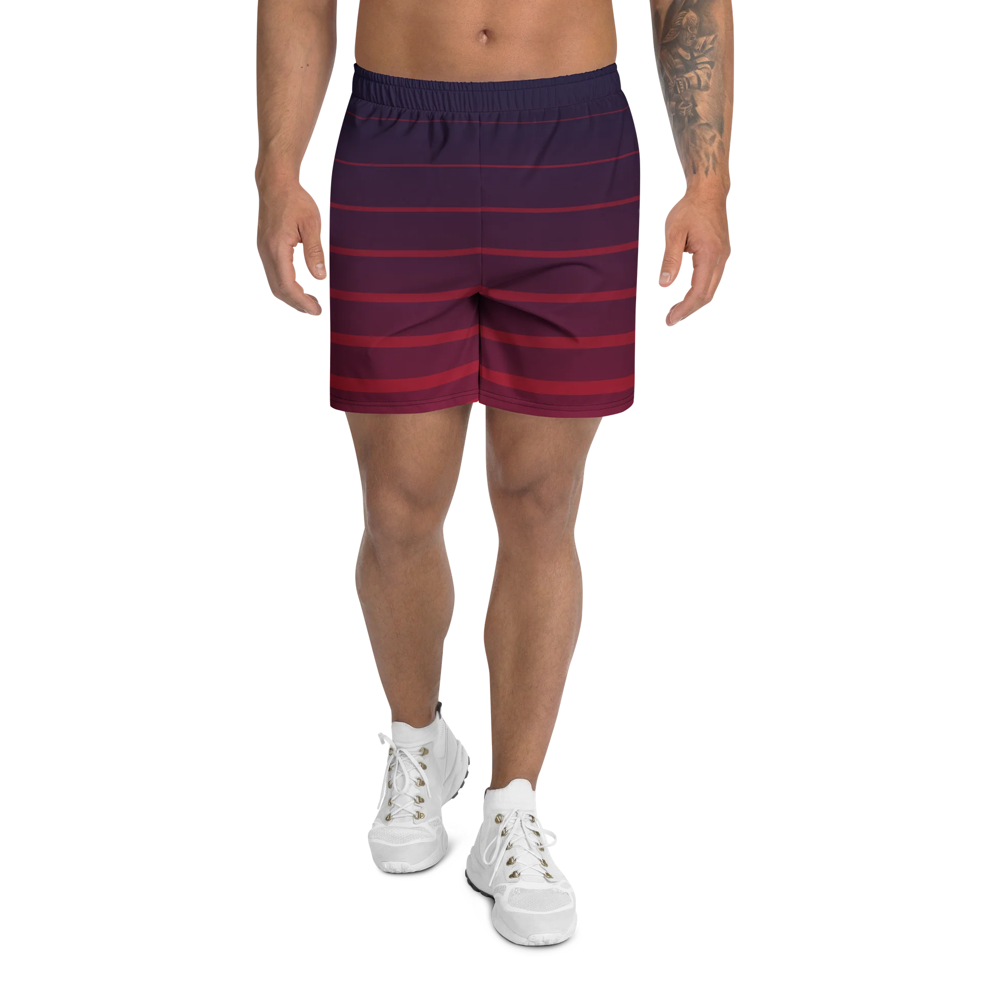 Purple Red Abstract Athletic Long Shorts product image (1)