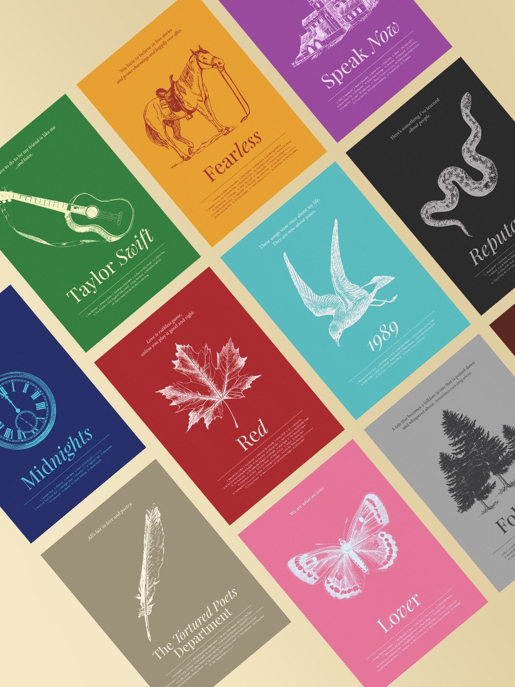 Taylor Swift Album-inspired Vintage Style Posters [Set of 11] Digital Printable Wall Art - Instant Download product image (1)