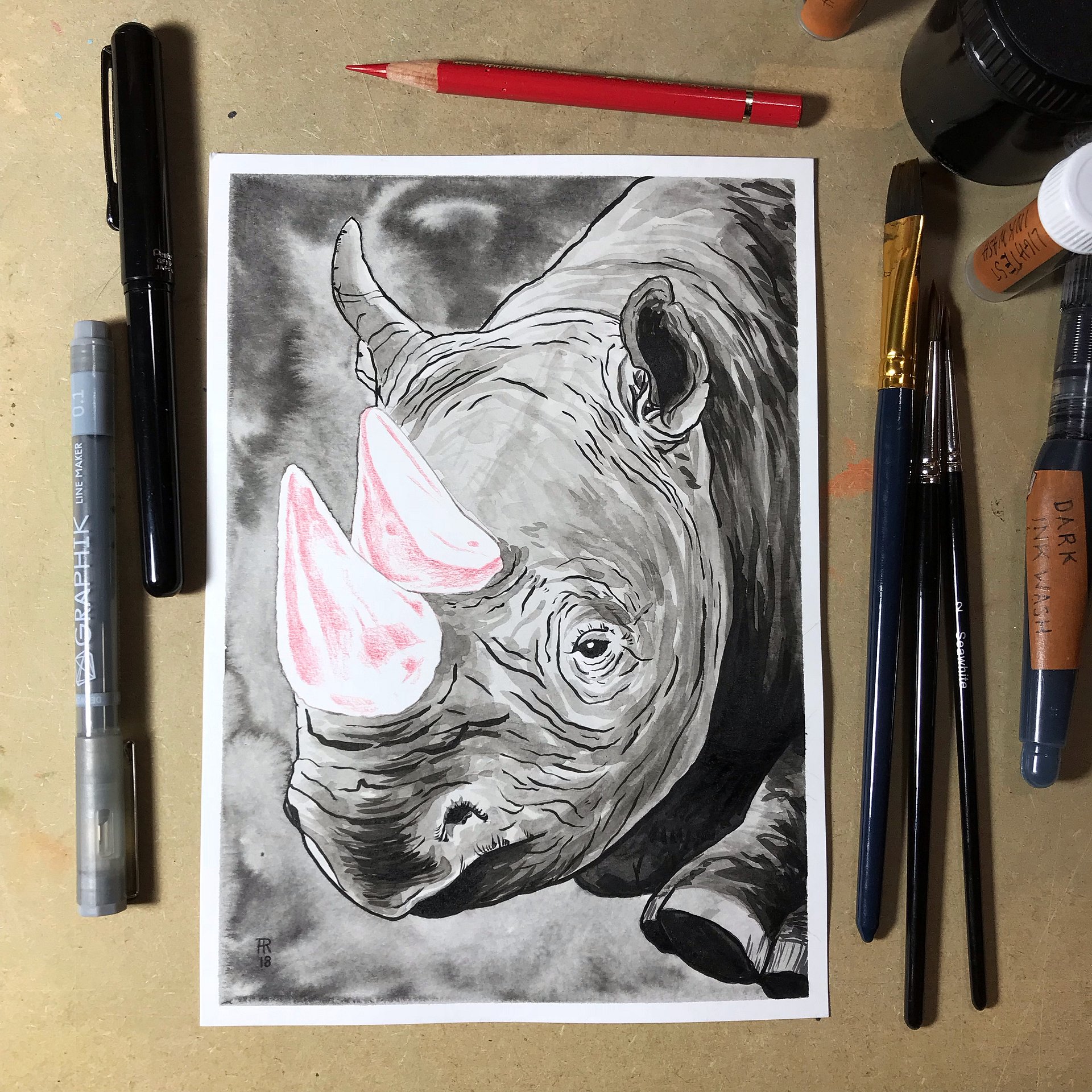 original artwork : black rhino product image (3)