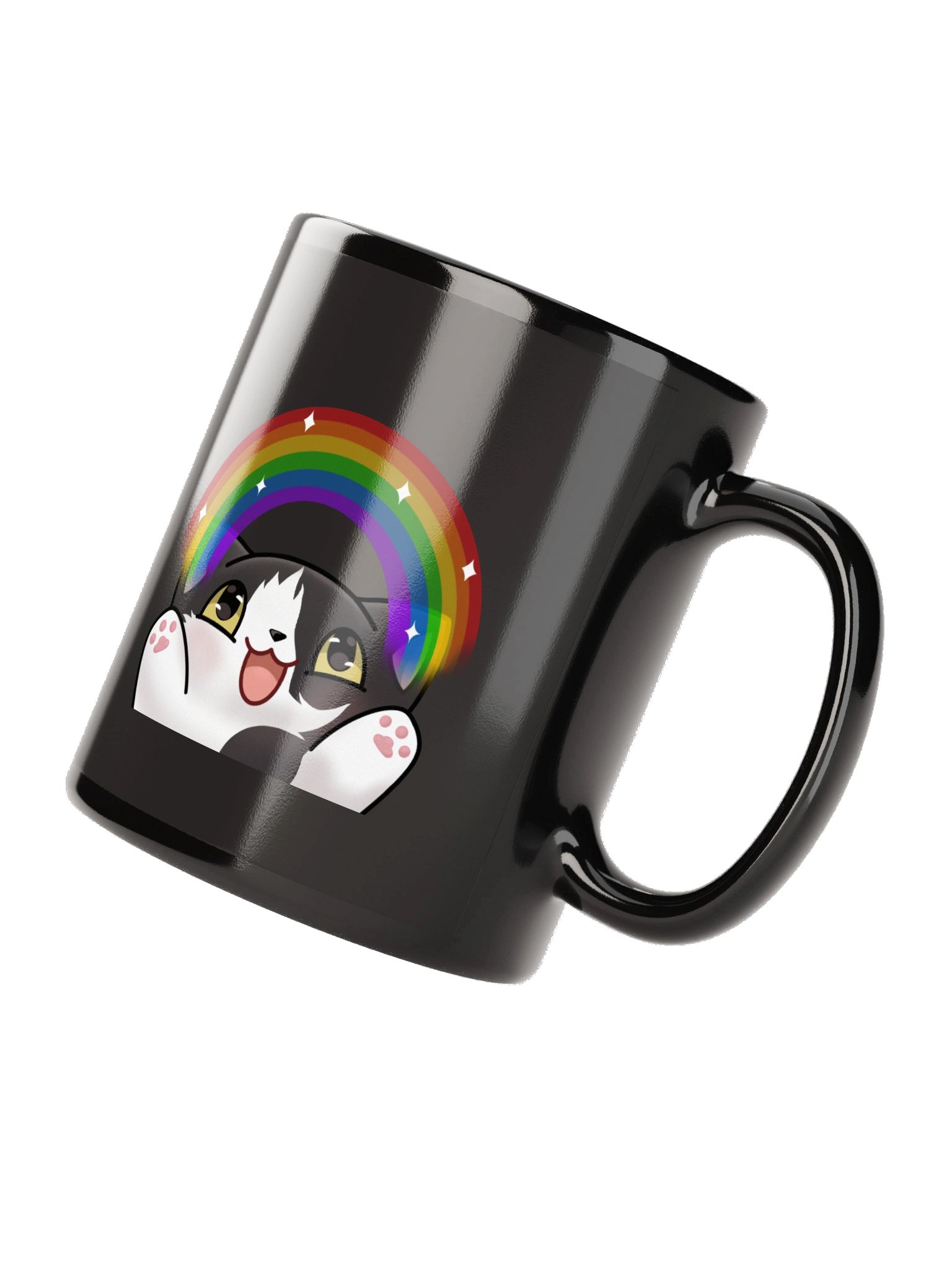 Rainbow Kitten black mug product image (7)