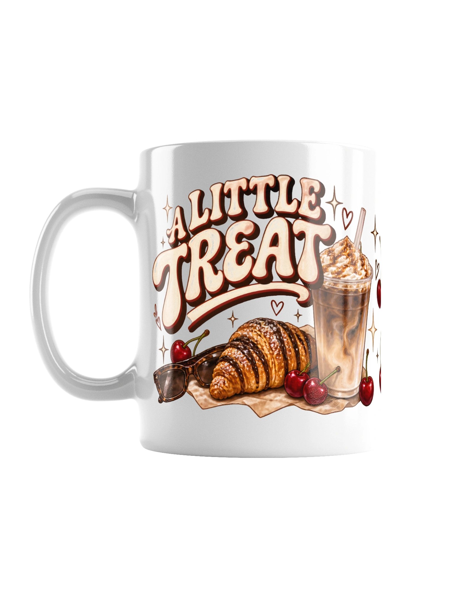 Cute Coffee Mug | A Little Treat Croissant & Cherry Cup product image (2)