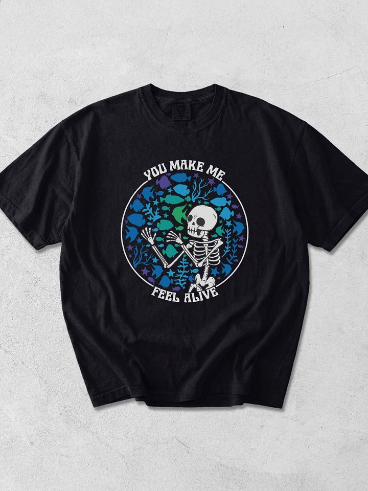 You Make Me Feel Alive Shirt – Funny Reef Tank Skeleton Aquarium Tee product image (1)