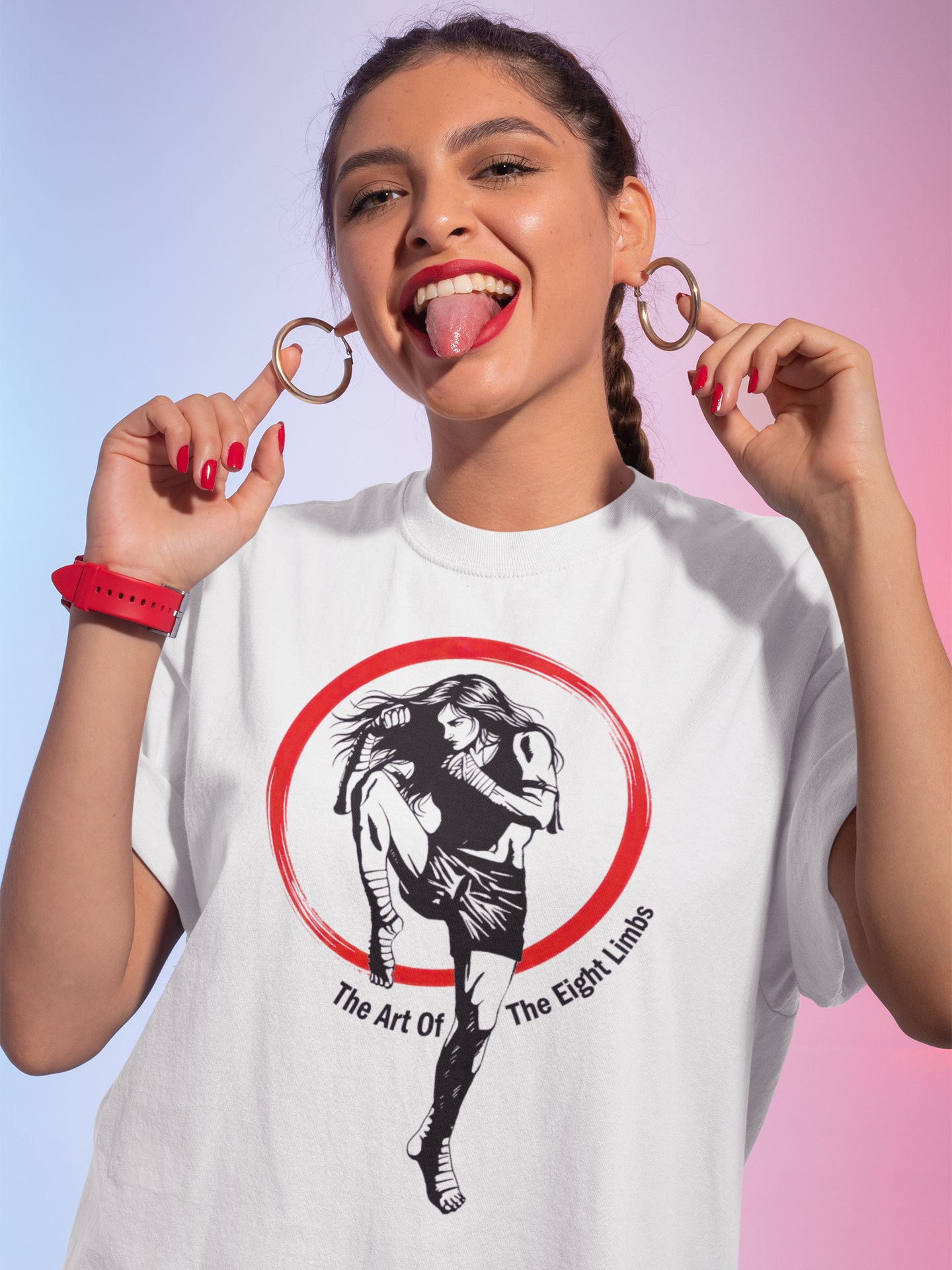 Muay Thai Woman Modern Softstyle Tee product image (2)