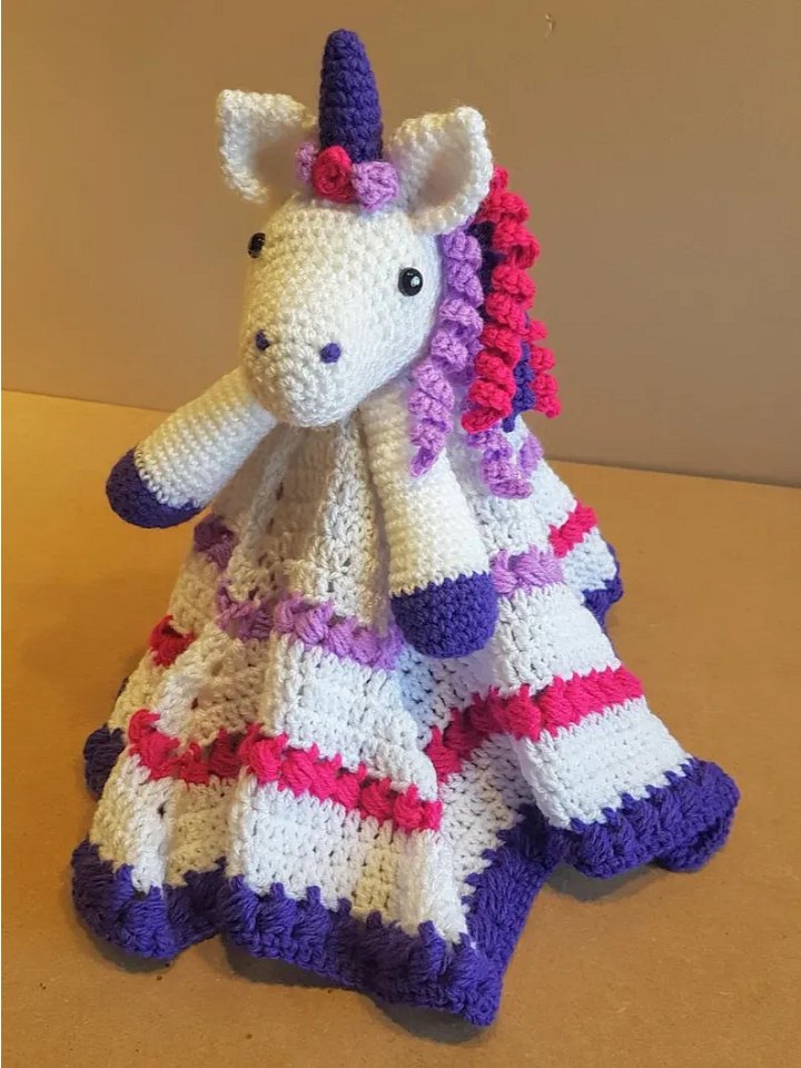 Maria The Unicorn Baby Lovey Security Blanket Crochet Pattern - Crafting Happiness product image (2)