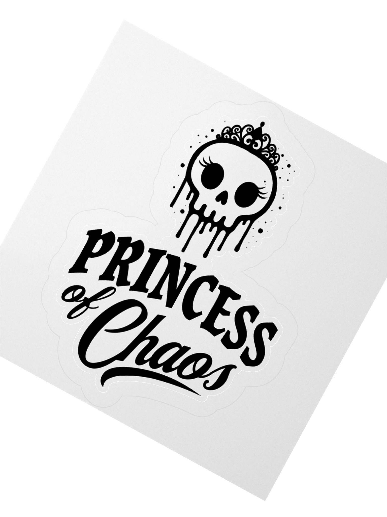 Princess of Chaos Skull Sticker - Black product image (2)