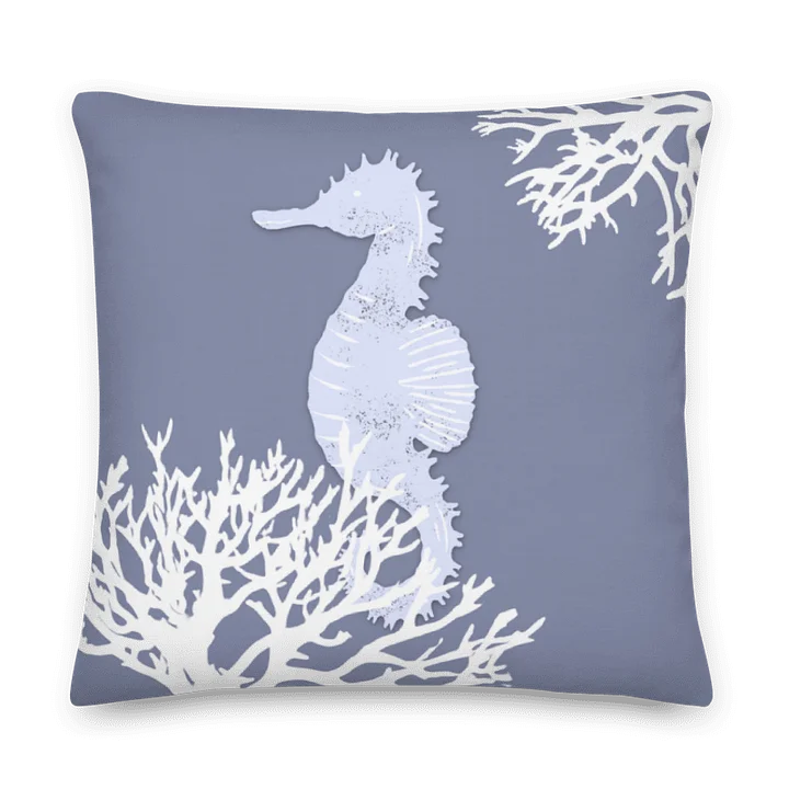 BLUE SEAHORSE PILLOW - LINEN TOUCH - Seepferdchen Kissen in Blau product image (1)