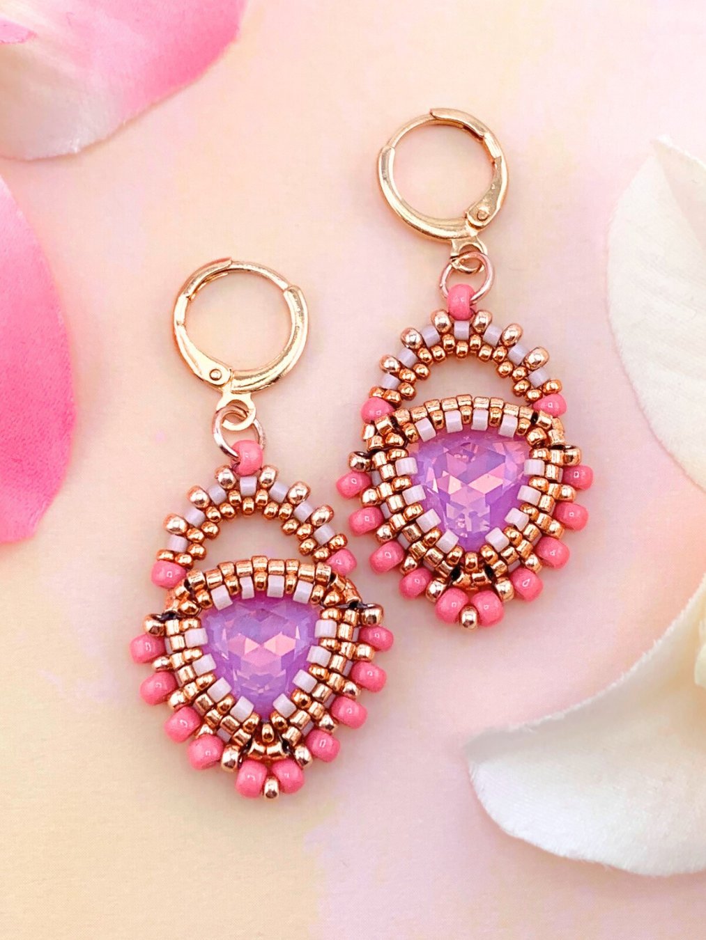 Crystal Cove Earrings in Pink and Rose Gold product image (3)