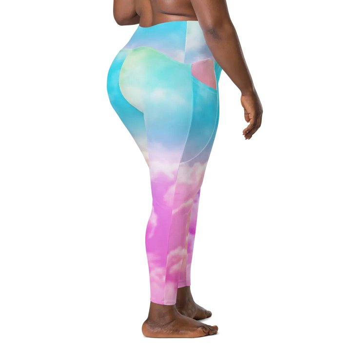 Blur cloud rainbow Design Leggings with Pocket - V7 product image (2)