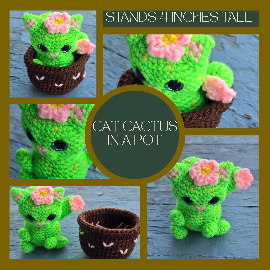 Cat Cactus in a Pot Plushie 🐑 product image (1)