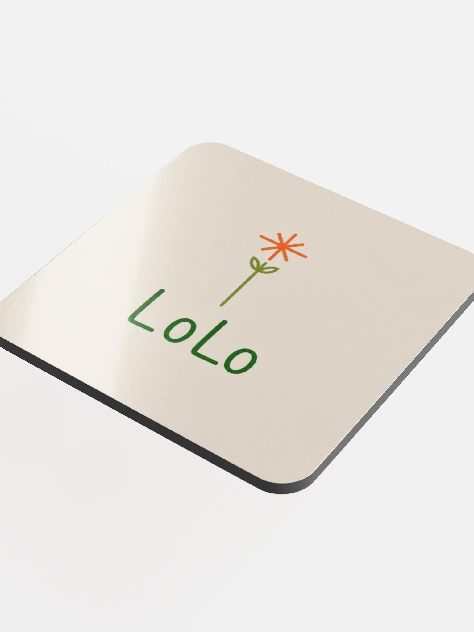 LoLo Botanical Logo Glossed Cork Coaster product image (4)