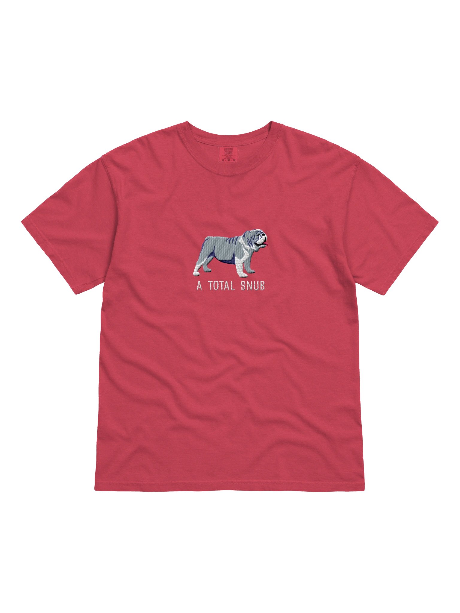A Total Snub T-Shirt(Embroidered) of an English Bulldog(Blue & White) product image (4)