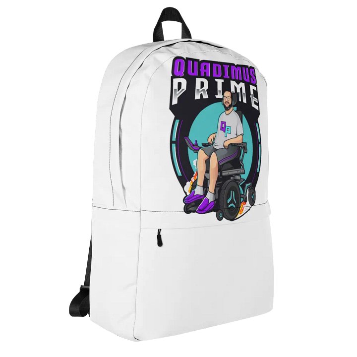 White Backpack with QUADimus Prime logo product image (2)