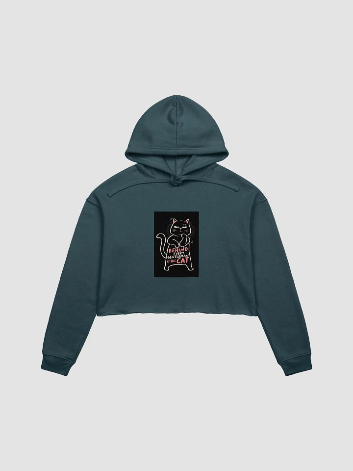 Gentleman's Cat Confidence Crop Hoodie product image (7)
