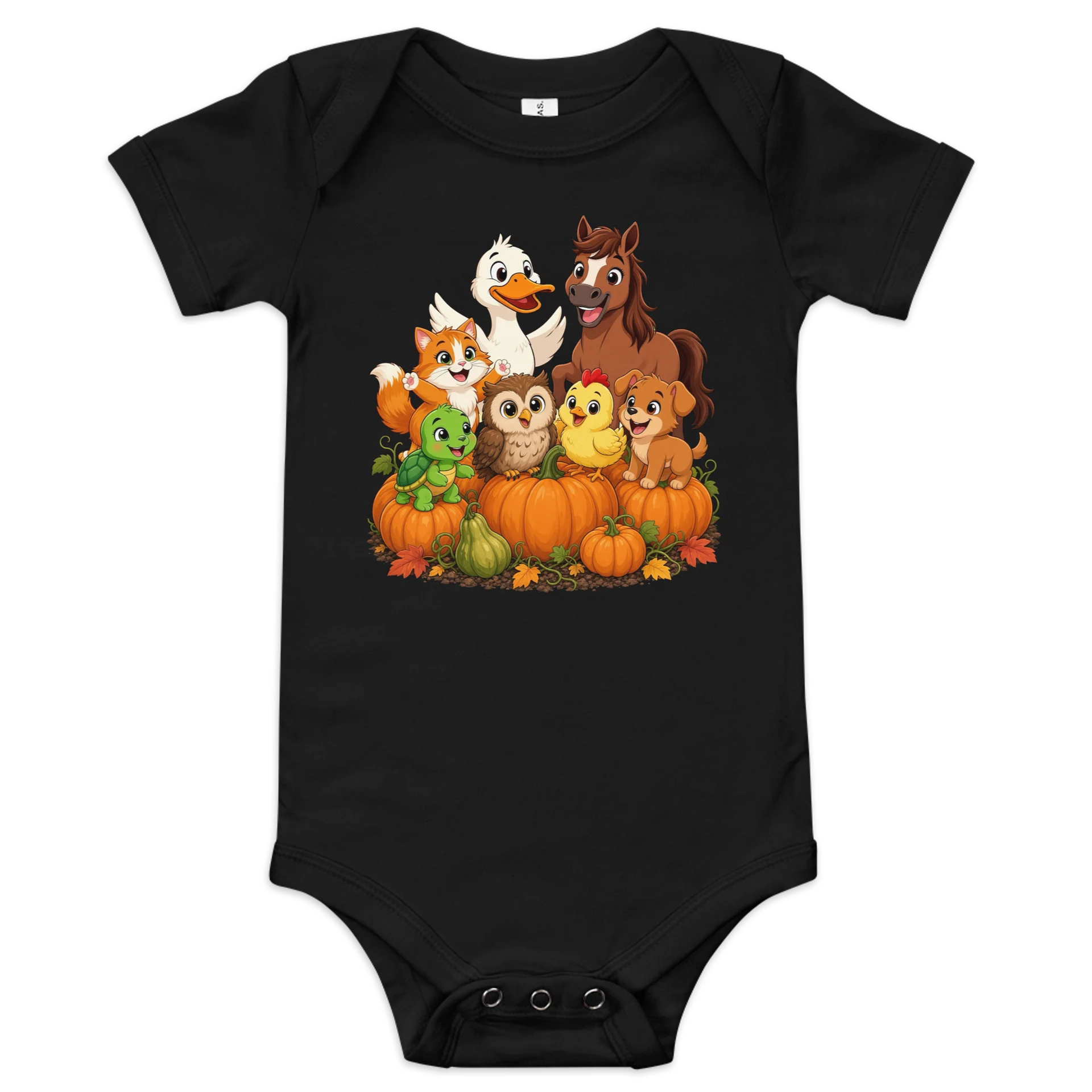 Cute Baby Animals Pumpkin Patch Onesie product image (1)
