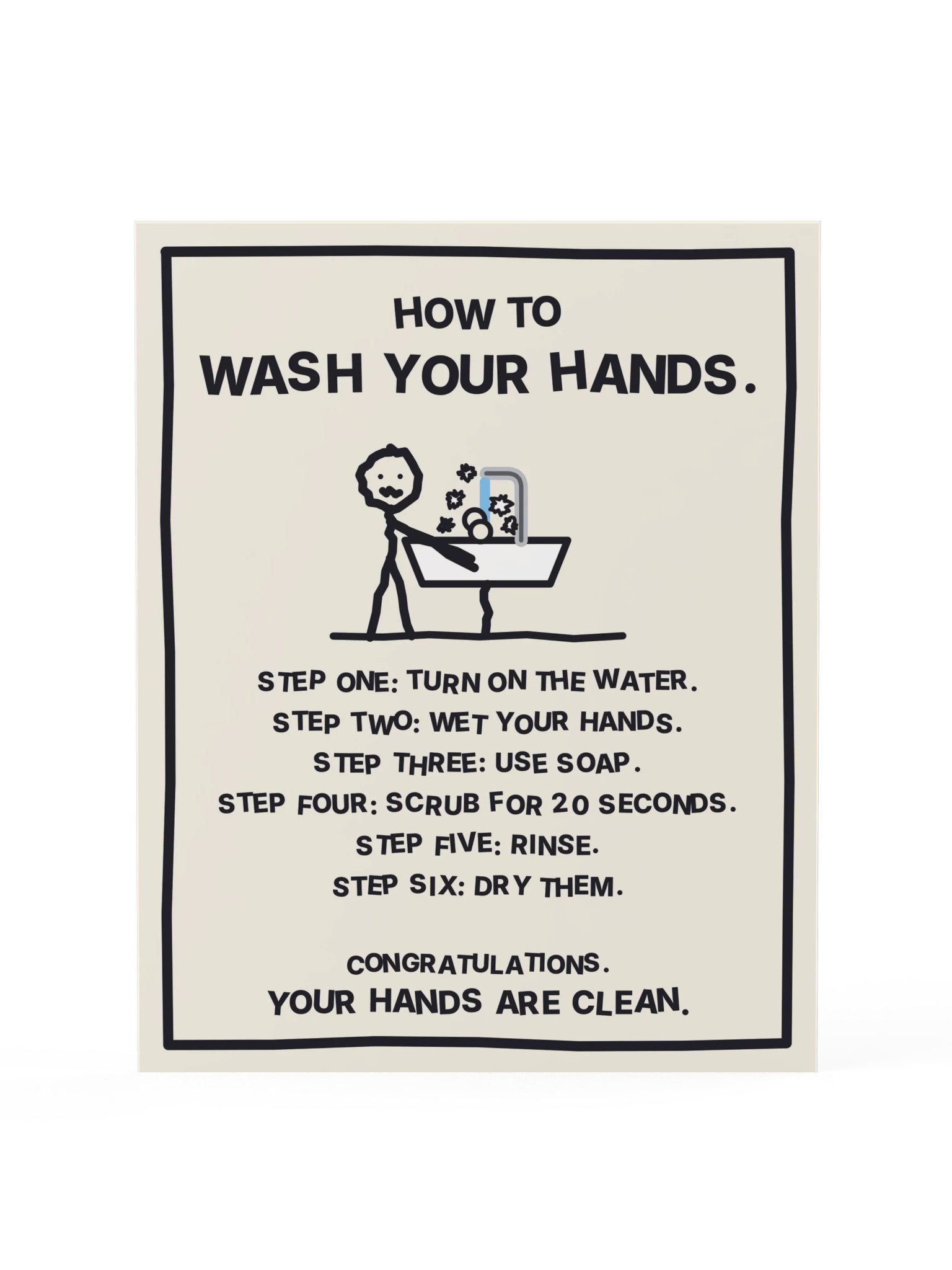How to Wash Your Hands (Bathroom Sign) product image (15)