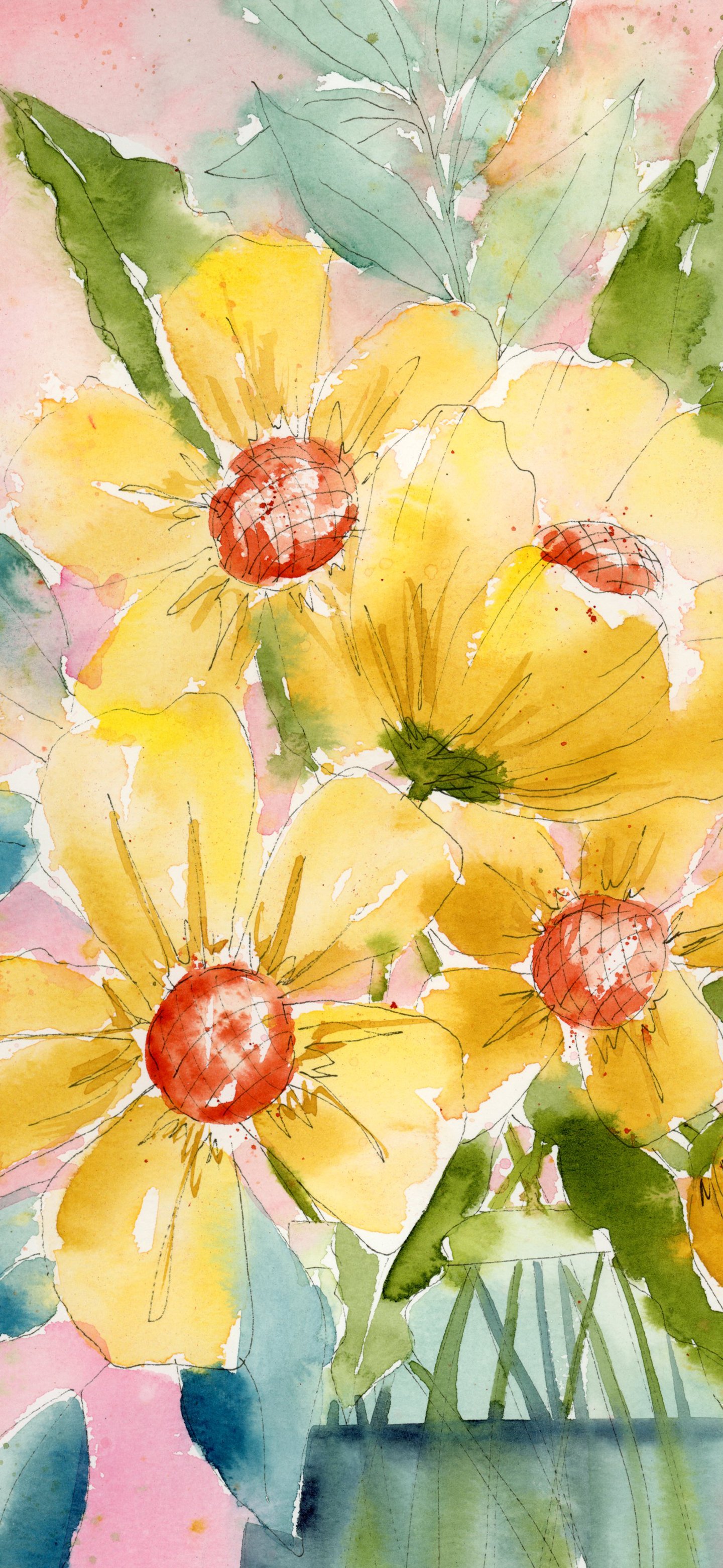 Bloom Bundle - 5 Original Watercolor Phone Wallpapers product image (6)