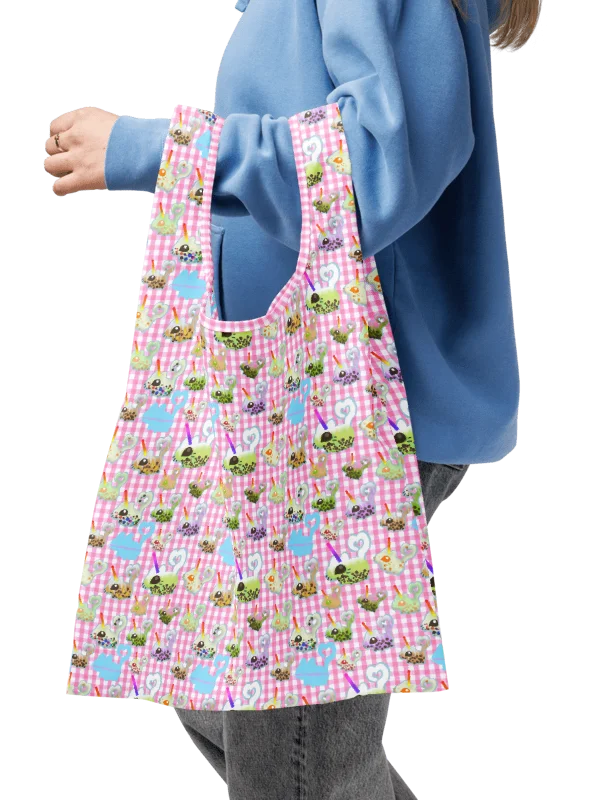 boba vanny pattern reusable shopping bag product image (1)