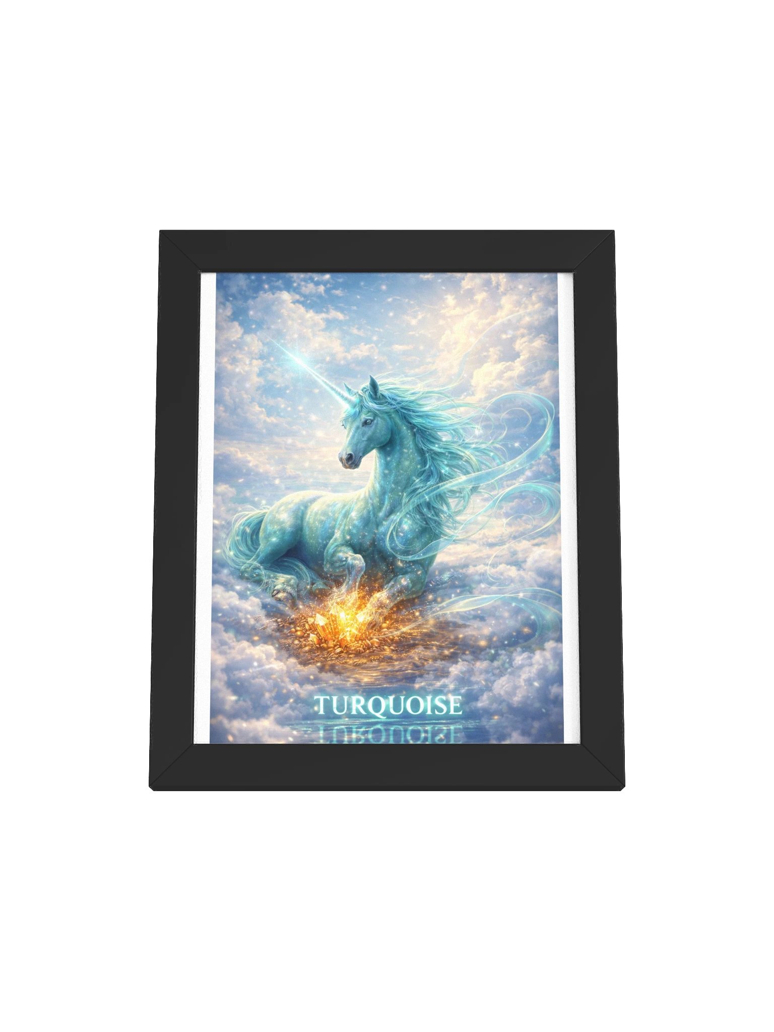 Turquoise Unicorn Framed Poster product image (97)