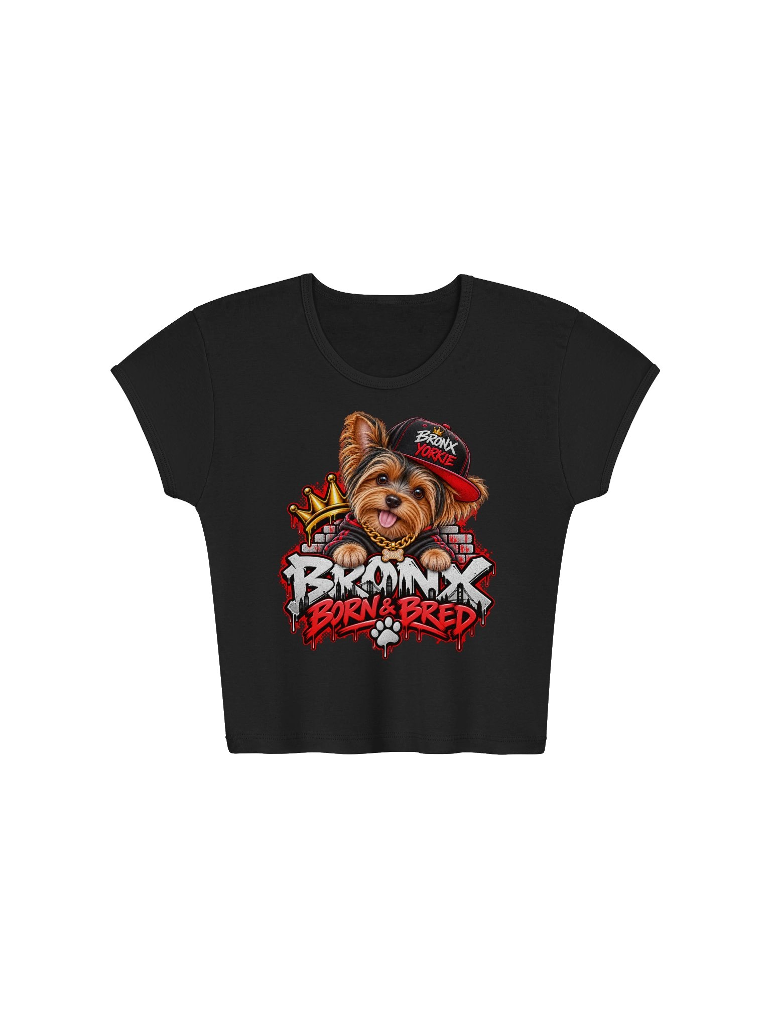 South Bronx Born & Bred Yorkie — Women’s Baby Tee product image (7)
