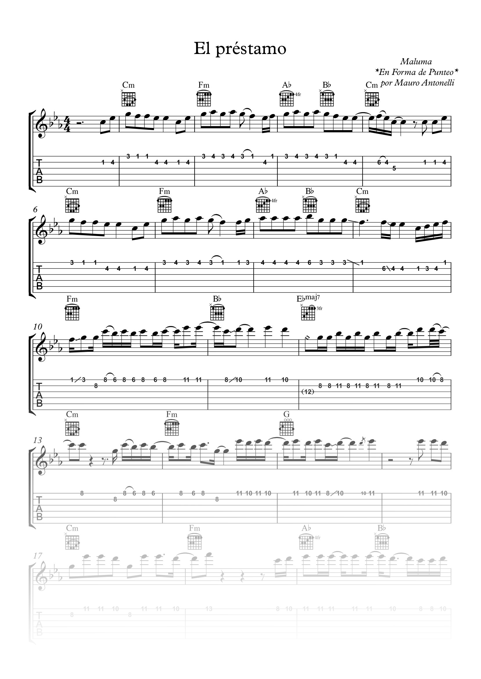 El préstamo - Partitura + Tab + Acordes + Pista product image (1)