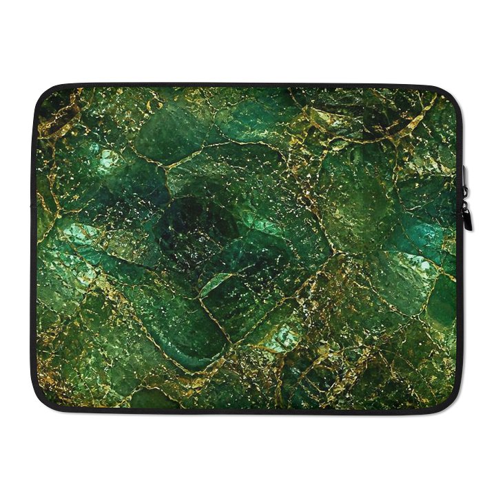 "A522" Emerald Gold Vein Laptop Sleeve product image (2)