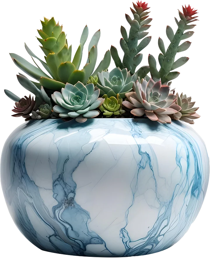 Ocean Bliss Vase – Eternal Marble Coastal PNG product image (1)