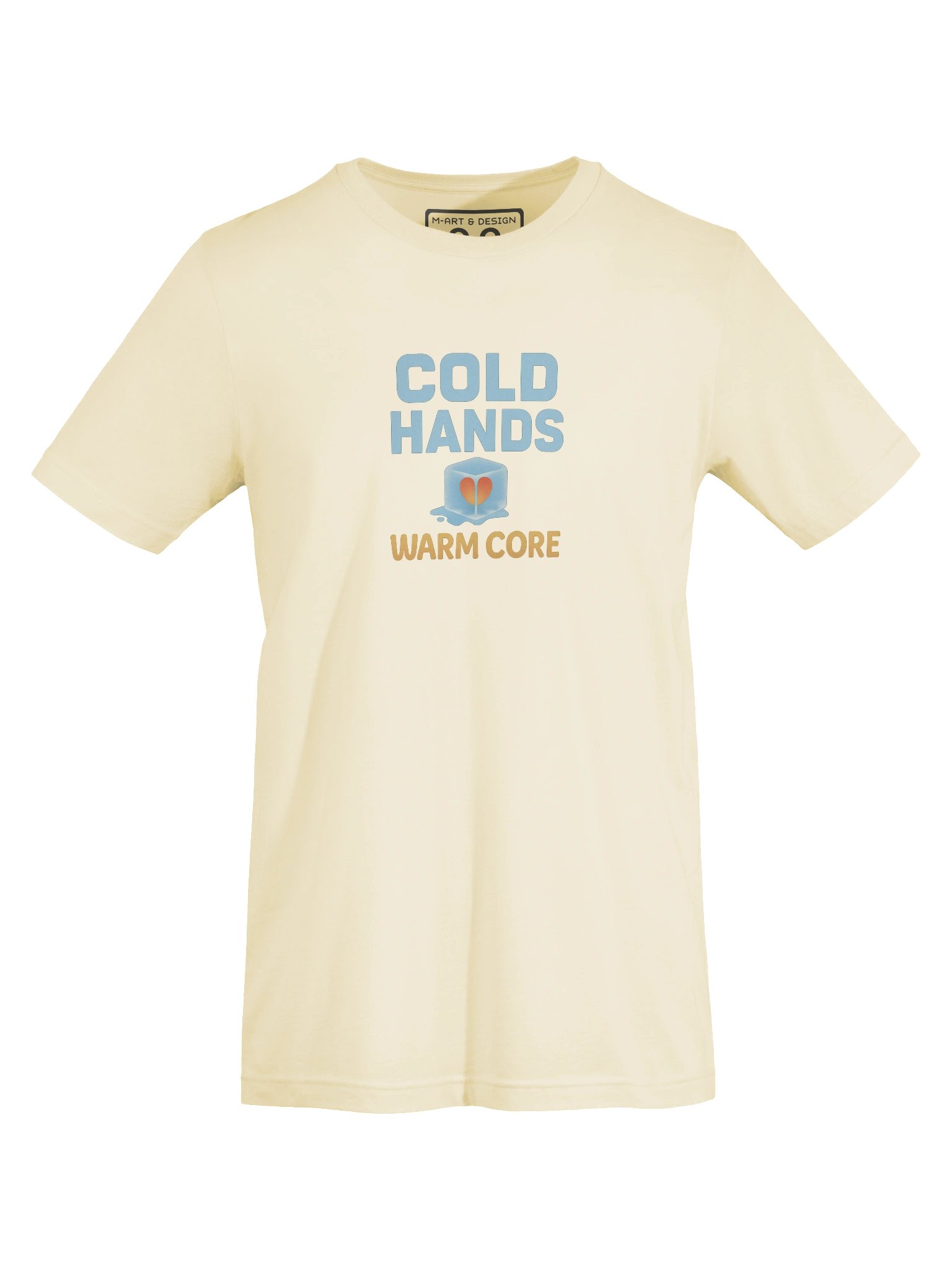 Cold Hands, Warm Core – Minimalist Chest Print T-Shirt – Exclusive M‑Art & Design Statement Wear product image (1)