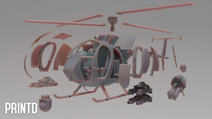 AH-6I Light Helicopter - Modern Warfare Wargame Resin Models Zona Alpha product image (2)