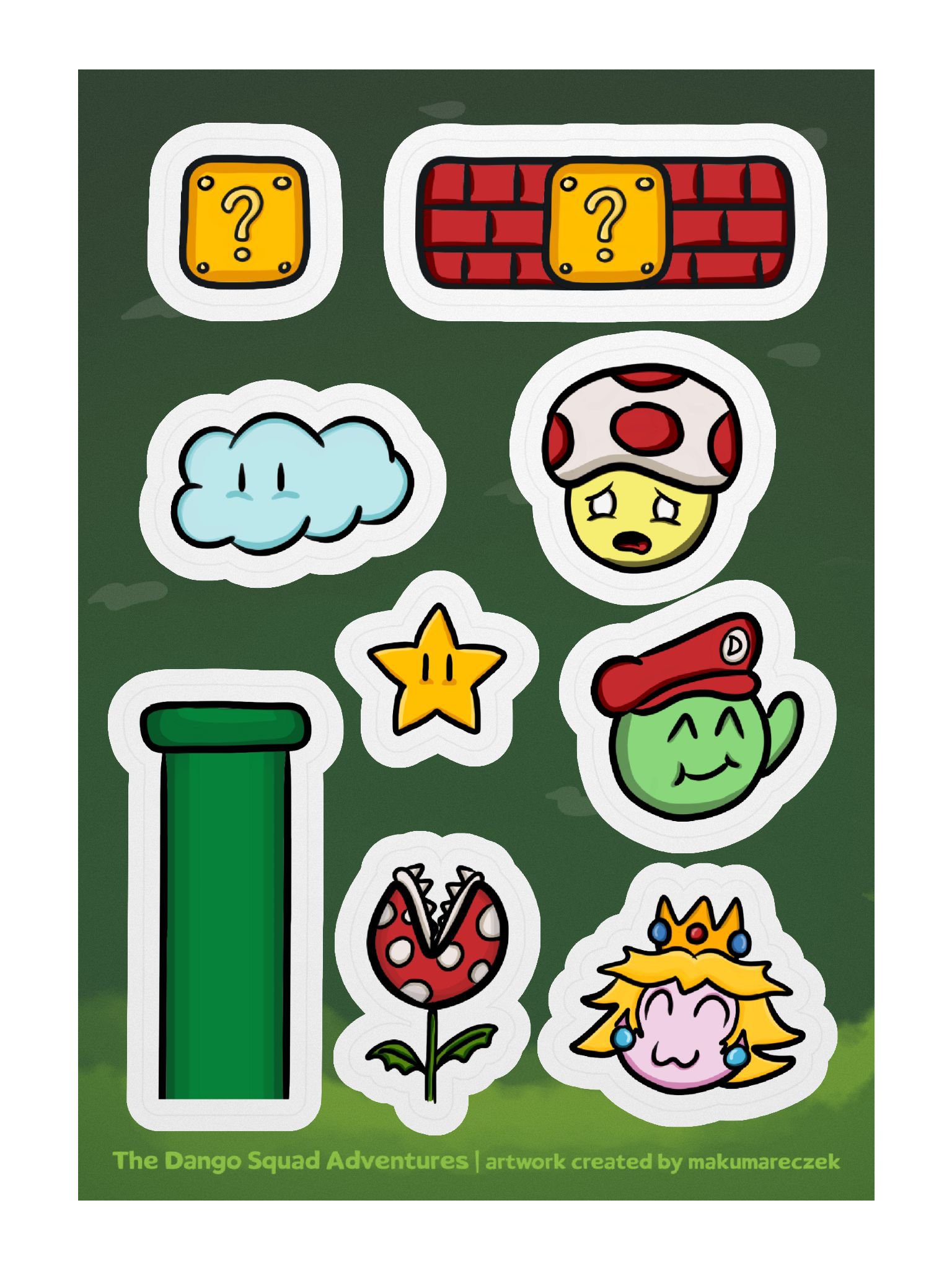 Dango Mario Set - Kiss Cut Sticker Sheet product image (1)