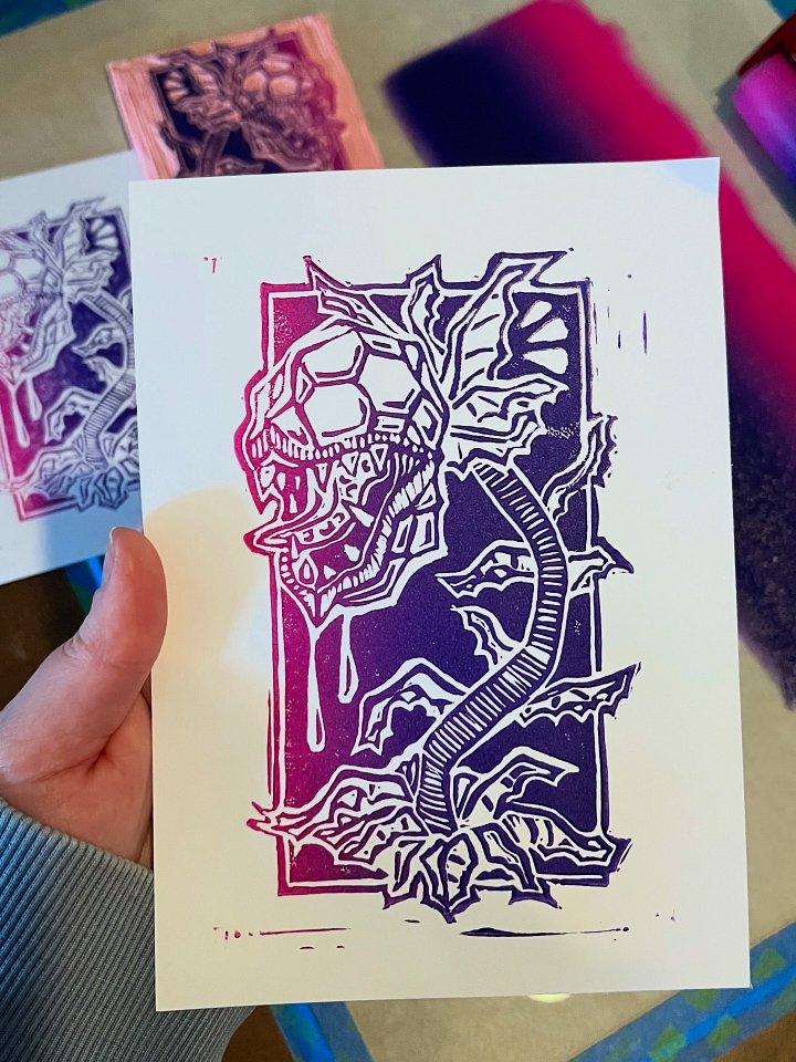 Deku Baba Linocut Print product image (1)