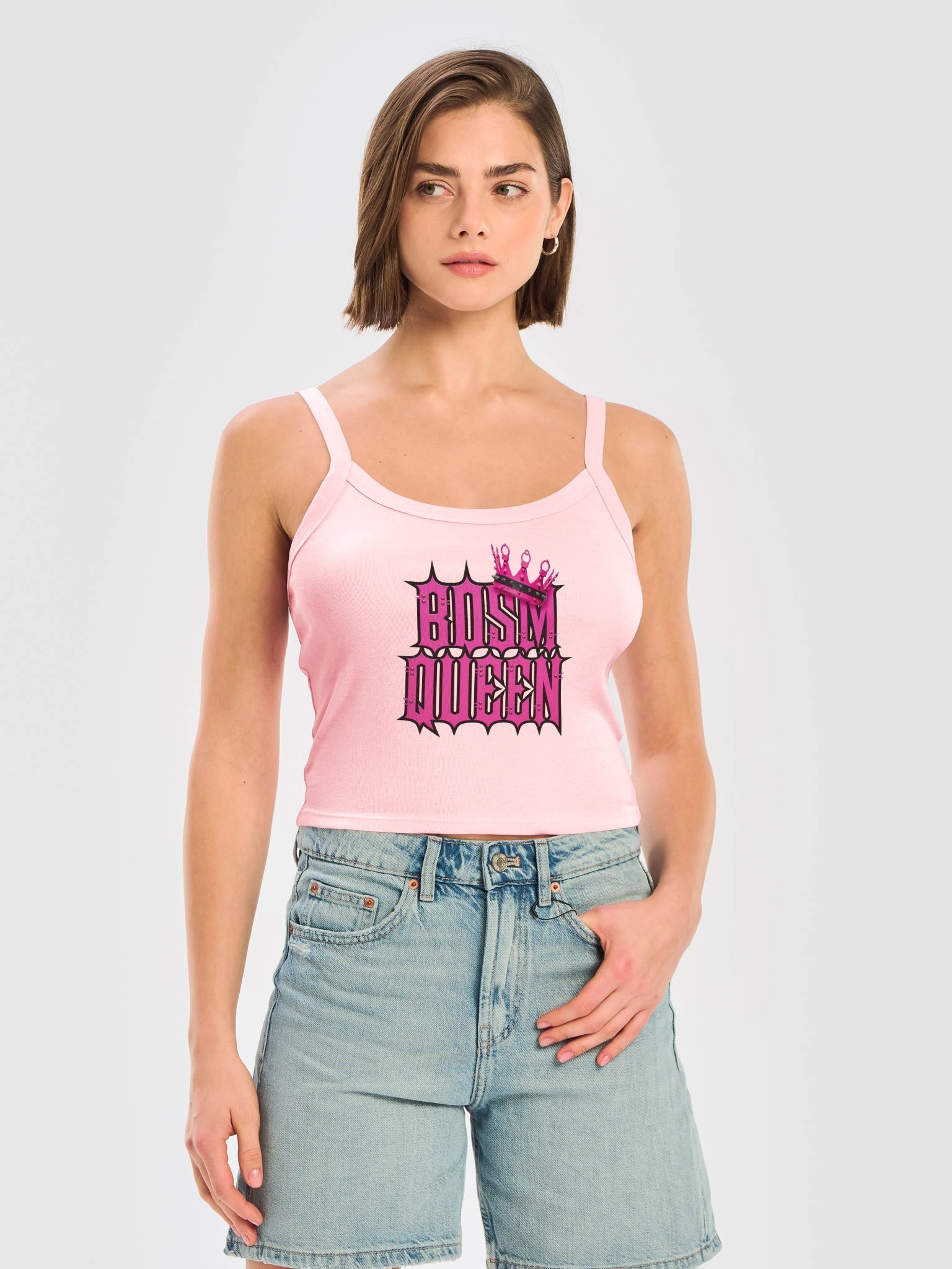 BDSM Queen – Damen Spaghetti Strap Crop Top product image (4)