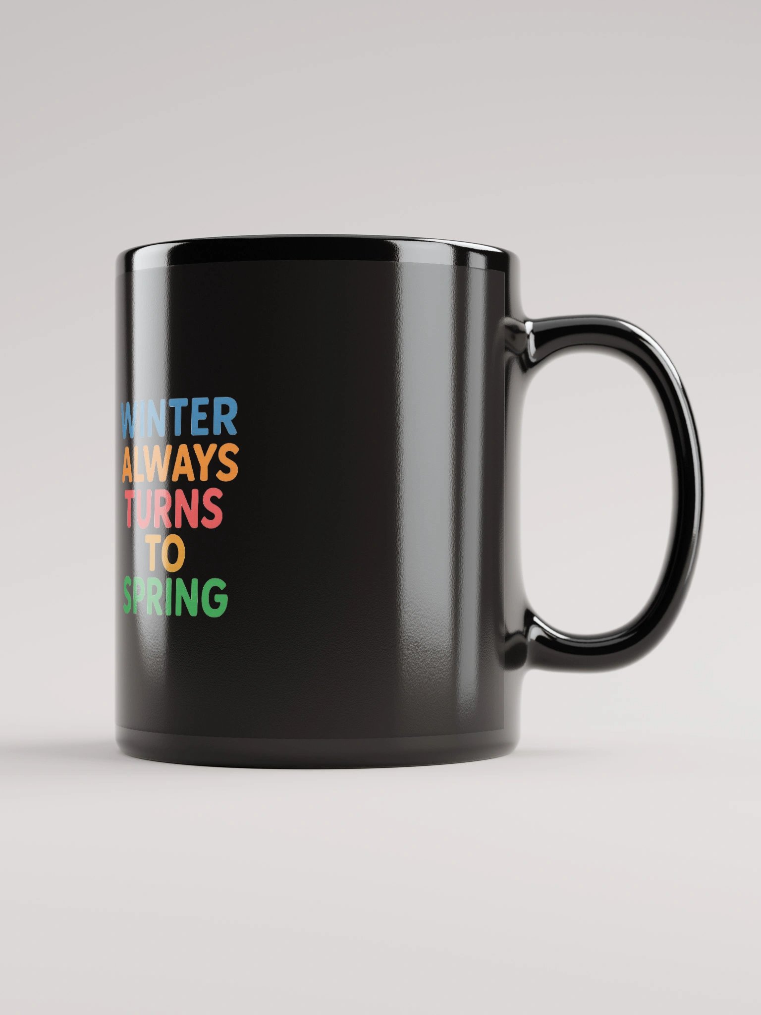 Winter Always Turns to Spring – Nichiren Buddhism Black Glossy Mug (11oz/15oz) product image (1)