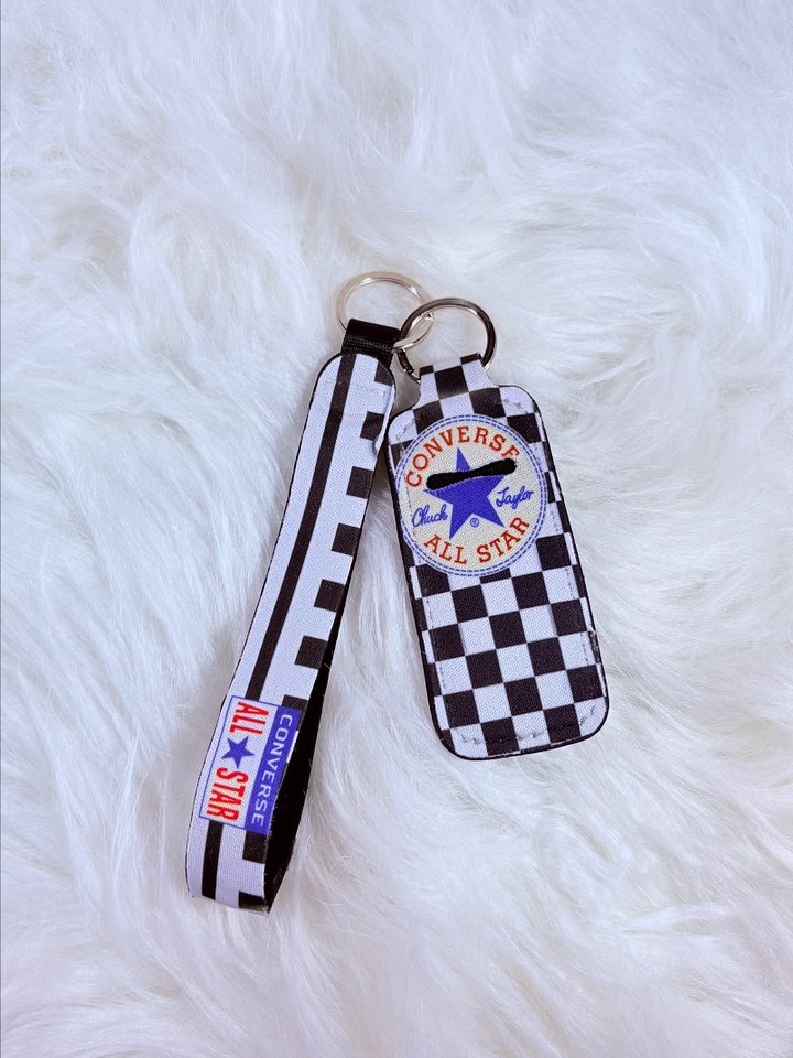 Checkered Converse Lip Balm Keychain Holder product image (1)