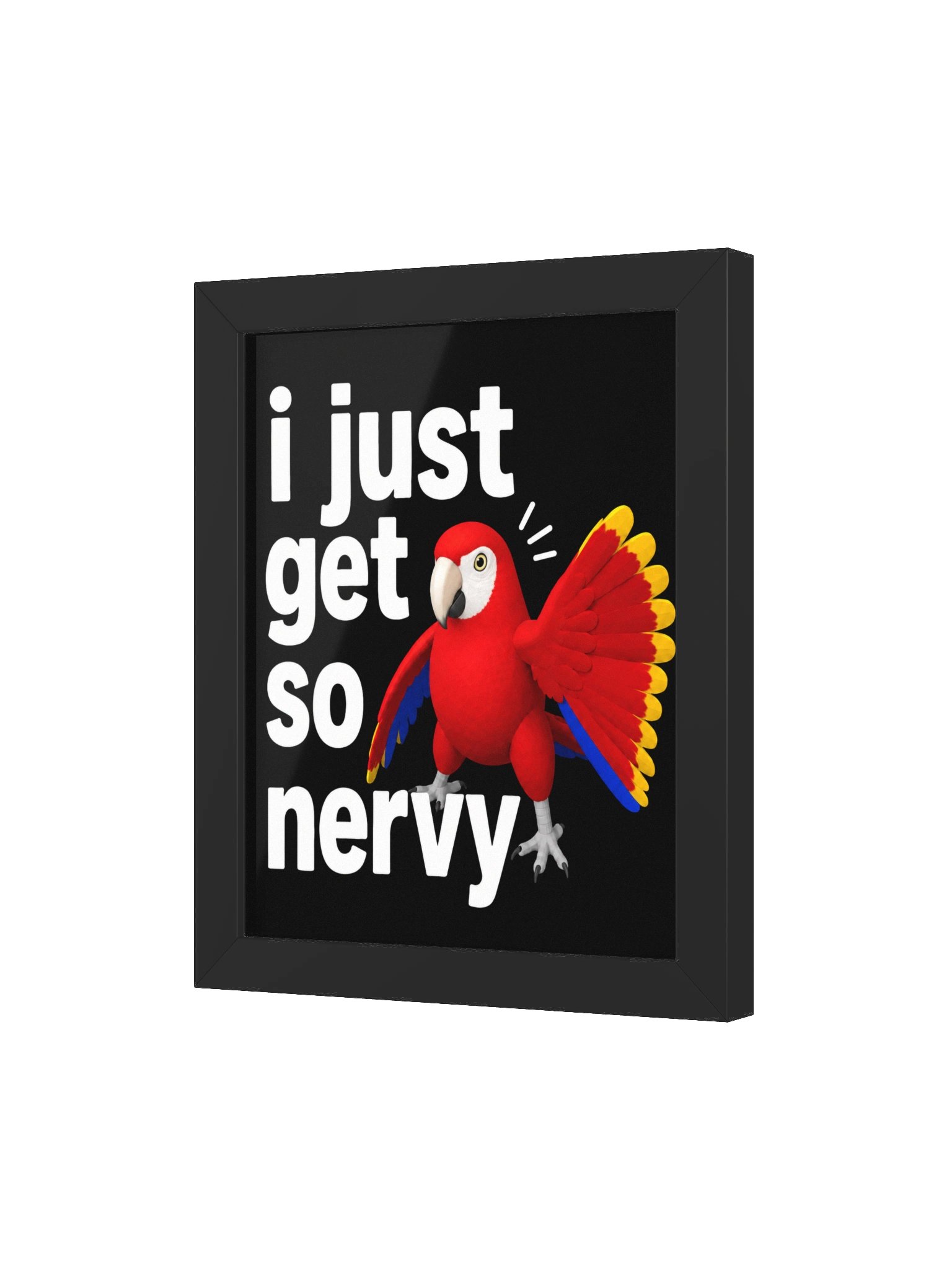Scarlet Macaw - I Just Get So Nervy - Framed High-Quality Matte Poster product image (9)