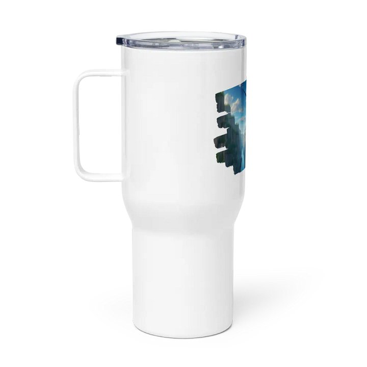 Travel Mug with a Handle | Majestic Midnight: AI-Designed Black Unicorn with Wings product image (1)