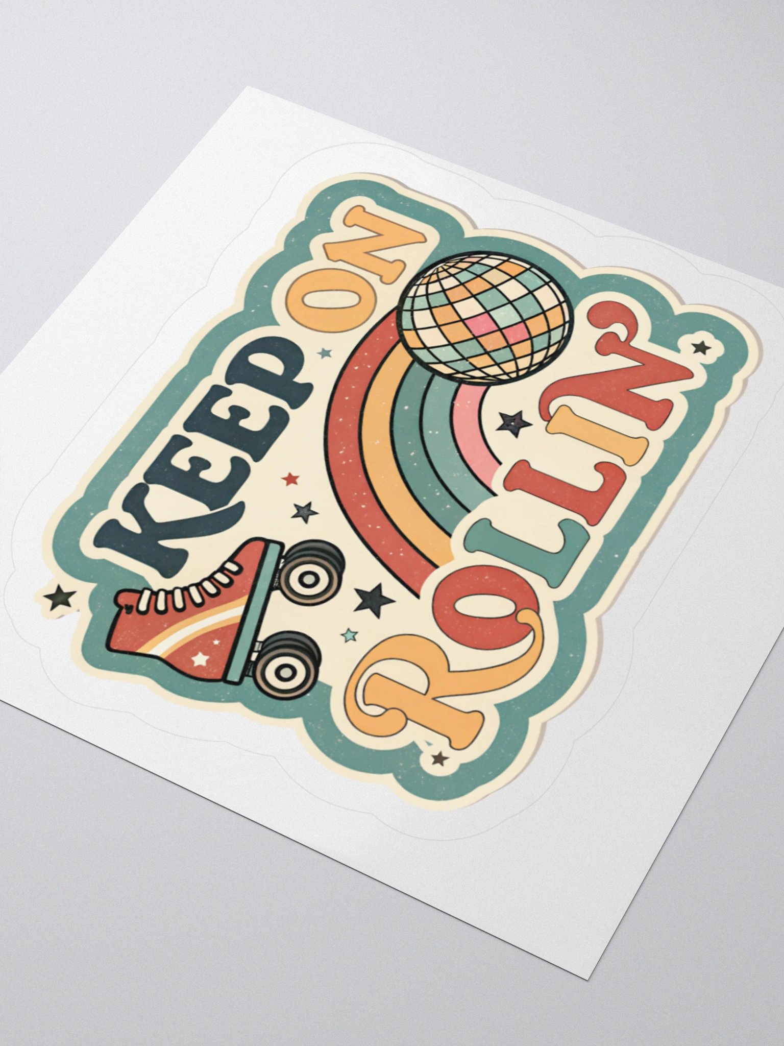 Retro Roller Skate 'KEEP ON ROLLIN’' Sticker product image (7)