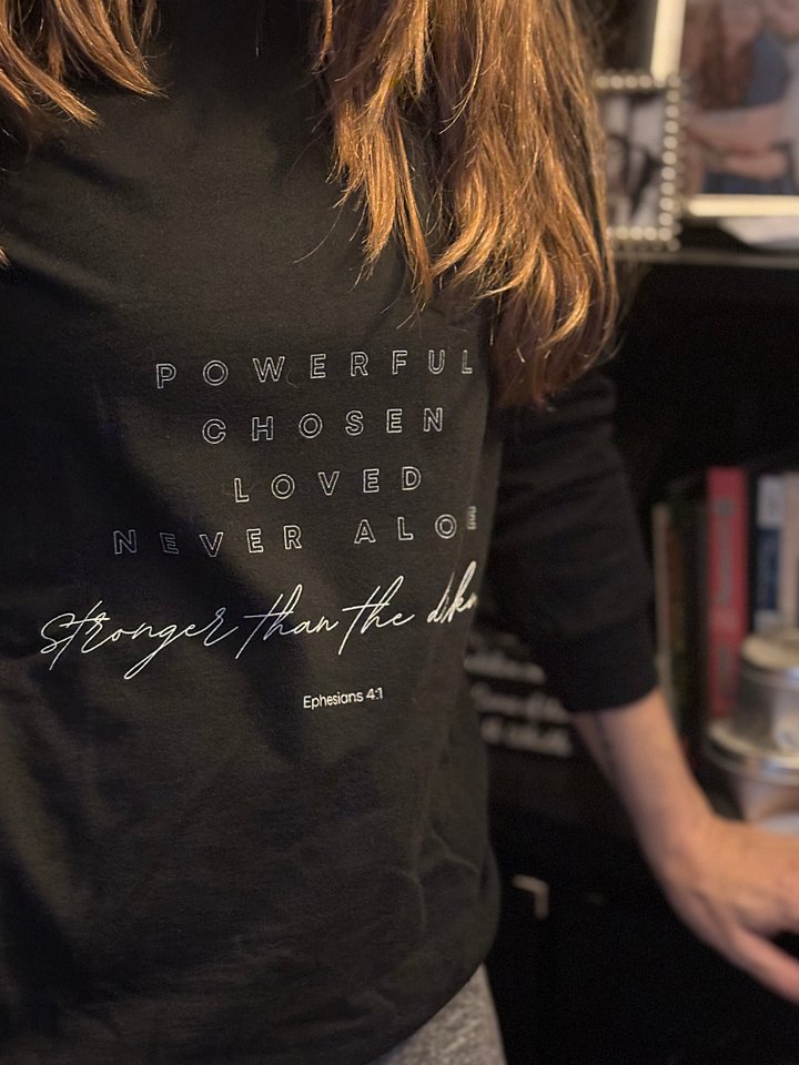 "Stronger than the darkness" Long Sleeve Tee (Black) product image (1)