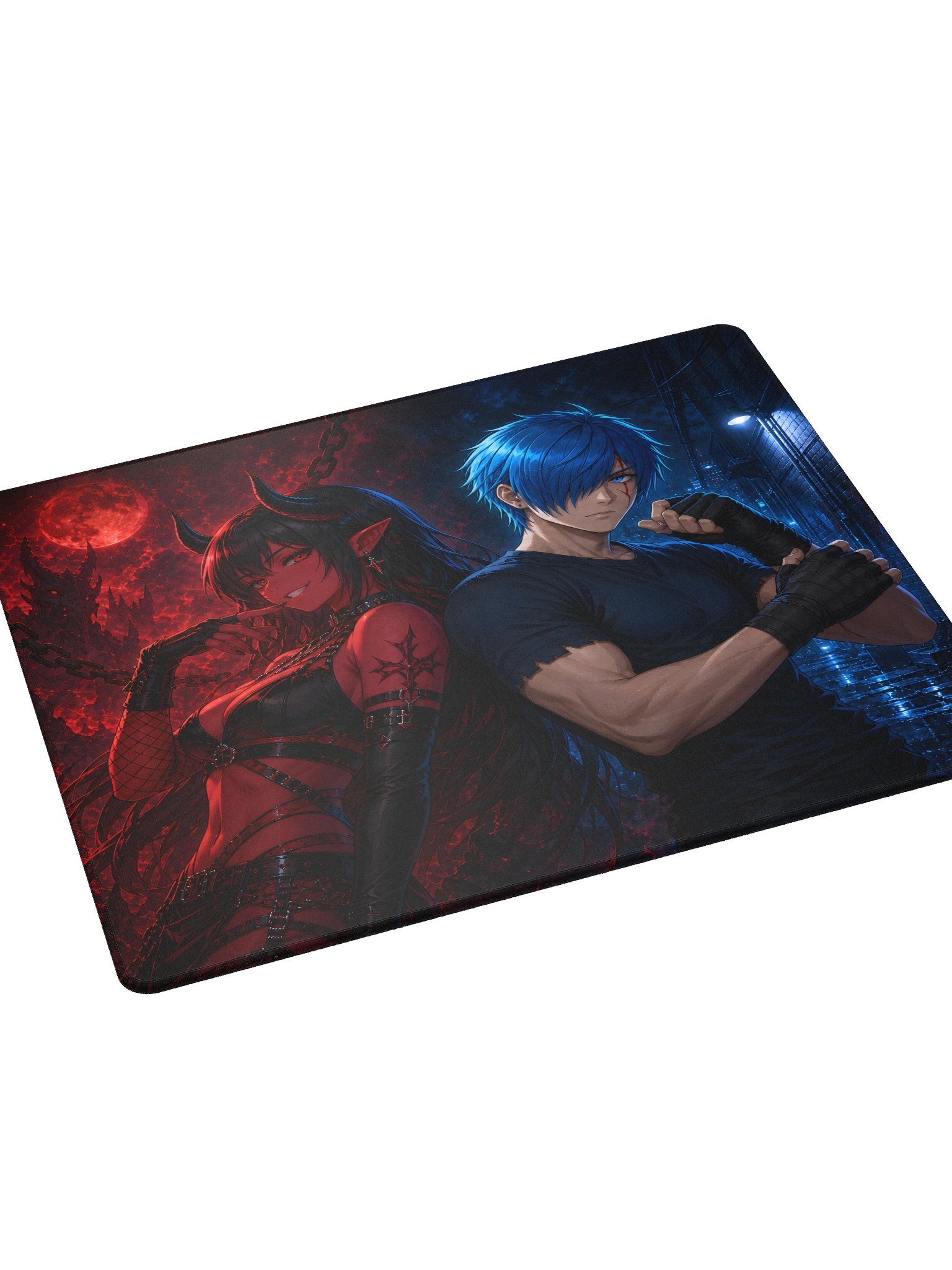 DarkSara & Coldbite Red vs Blue Gaming Mouse Pad product image (3)