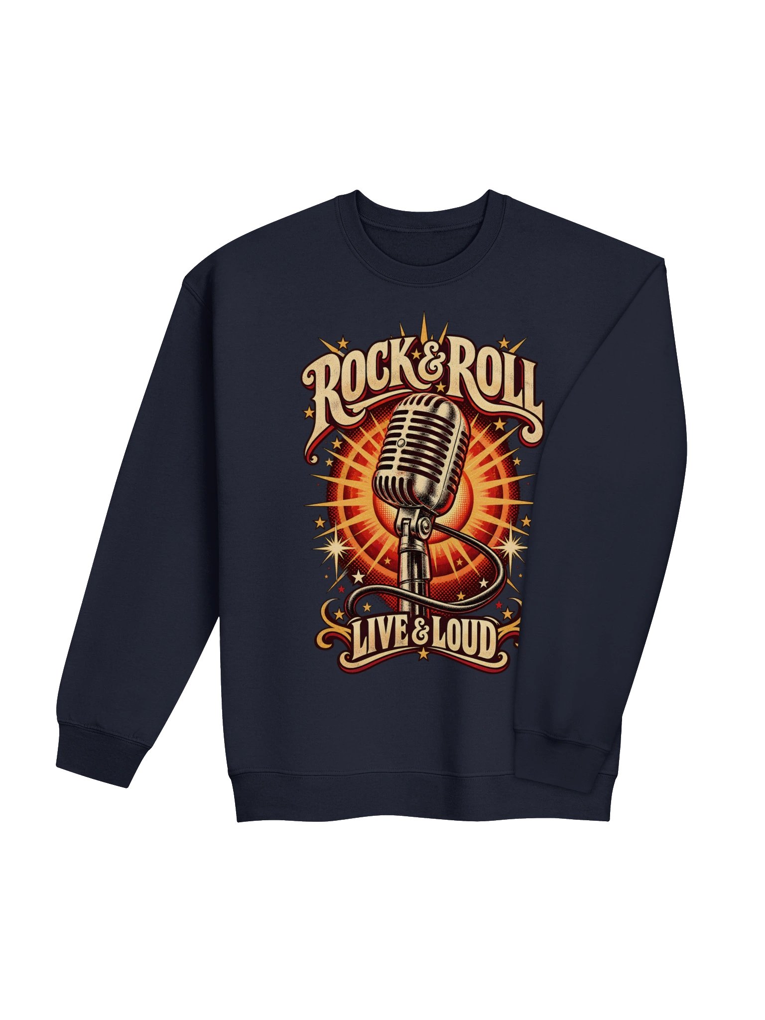 Rock & Roll Live & Loud Retro Sweatshirt product image (60)