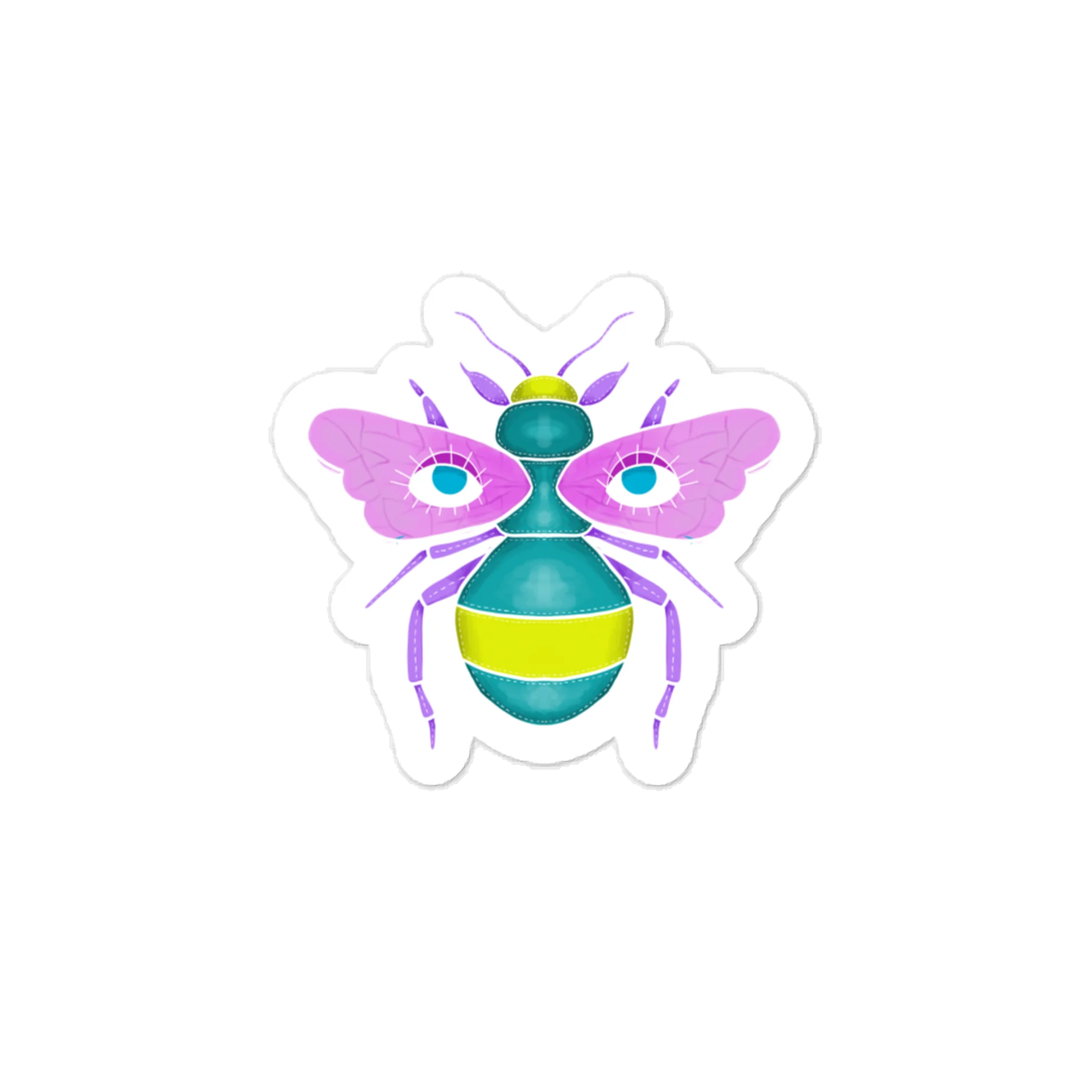 Neon Winged Insect Kiss-Cut Decal product image (1)