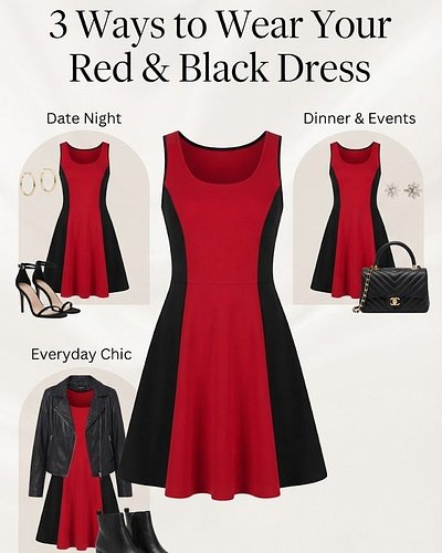 3 Ways to Style Your Red & Black Statement Dress 
Same woman, different energy. Sometimes the right dress changes everything!...