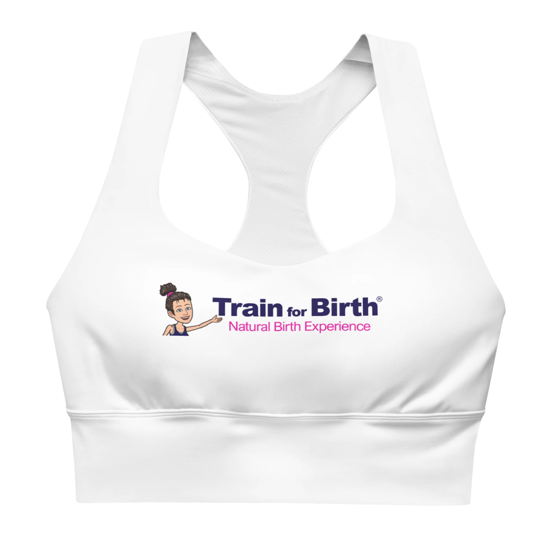 Train for Birth® Longline White Sports Bra product image (1)