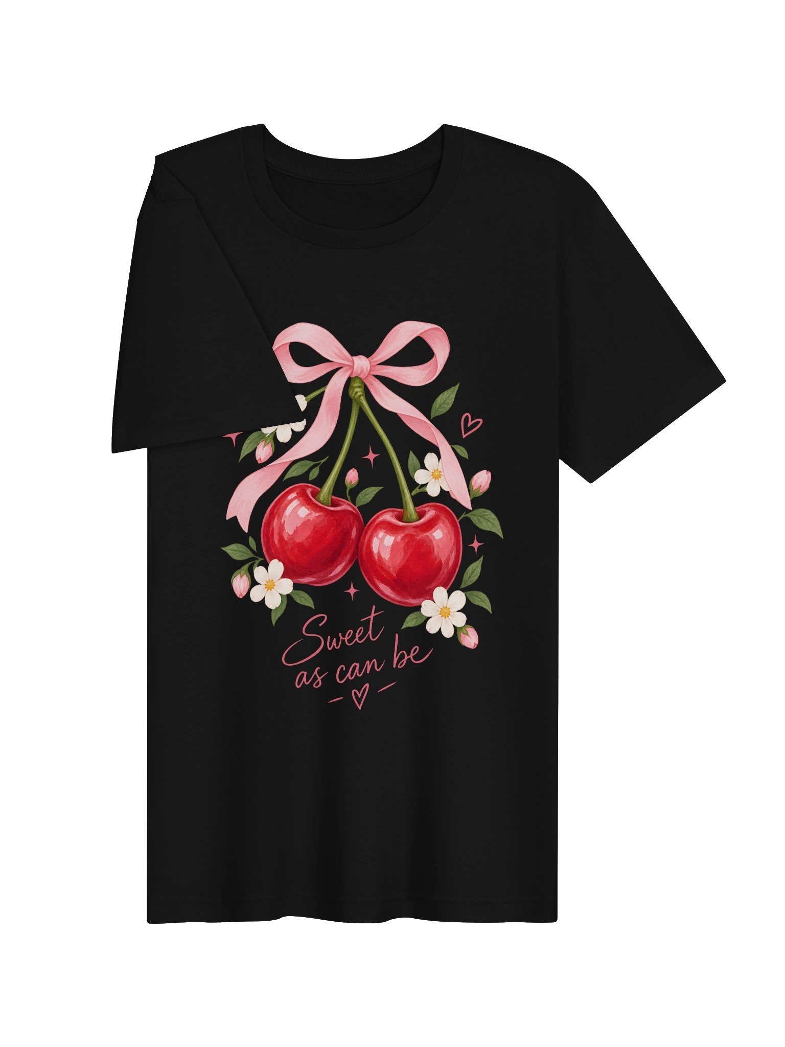 Sweet As Can Be Cherry Tee | Floral Bow Graphic T-Shirt product image (7)