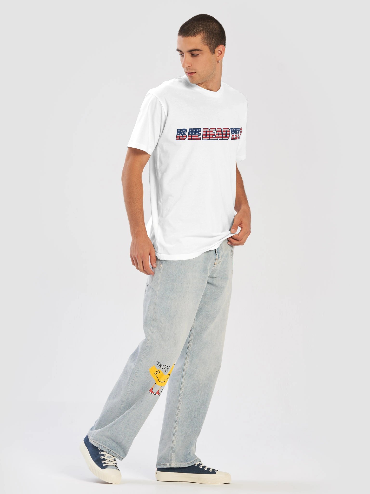 "Is He Dead Yet?" Classic White Unisex Tee product image (2)